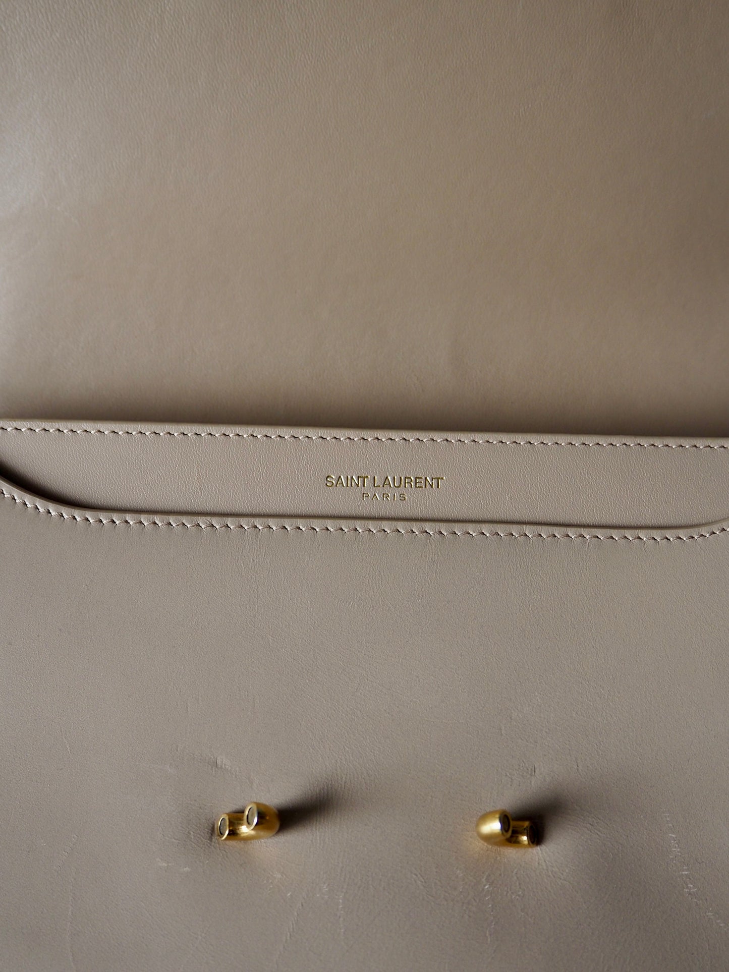 YVES SAINT LAURENT LE MAILLON SHOULDER BAG BEIGE