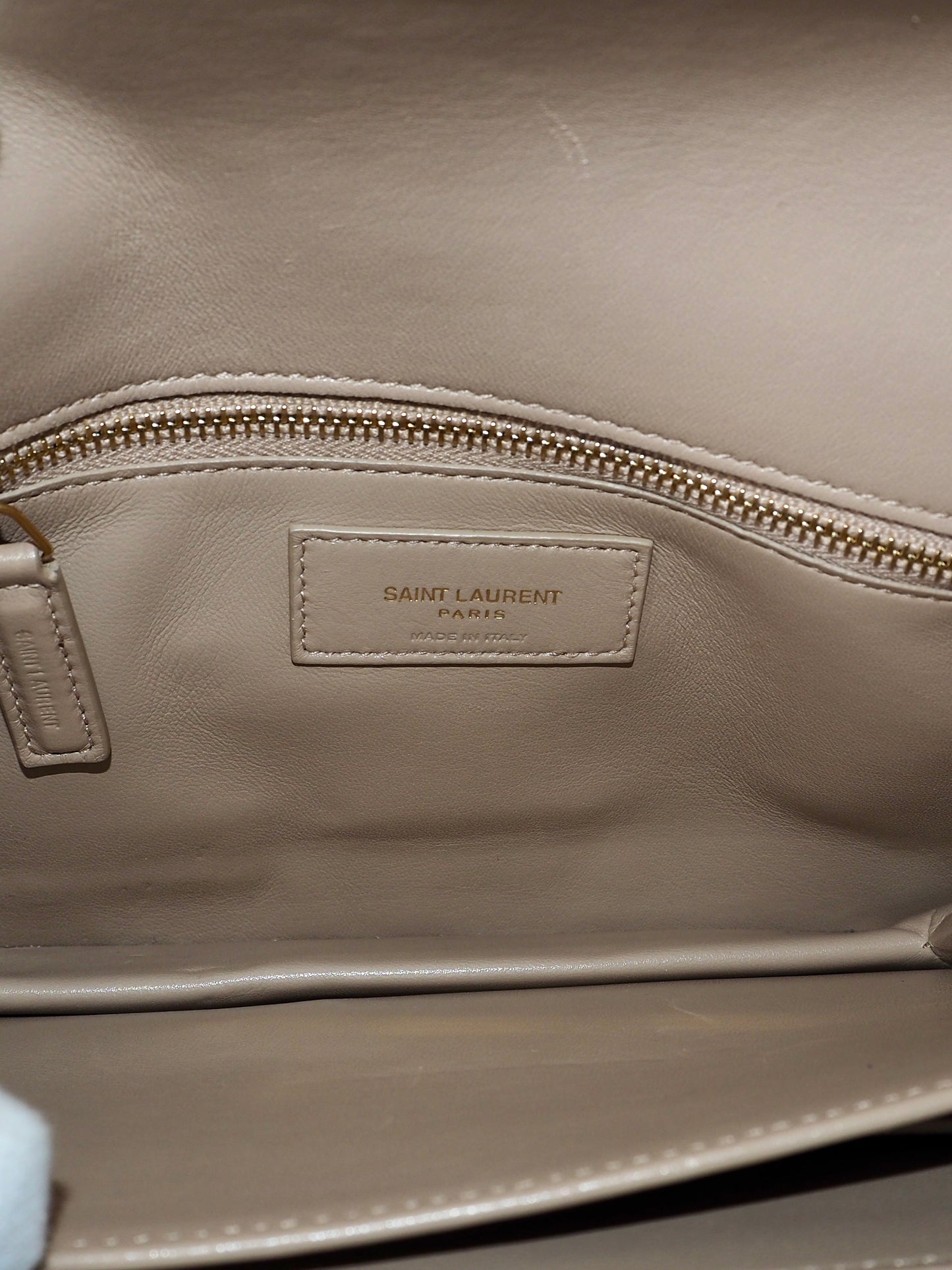YVES SAINT LAURENT LE MAILLON SHOULDER BAG BEIGE