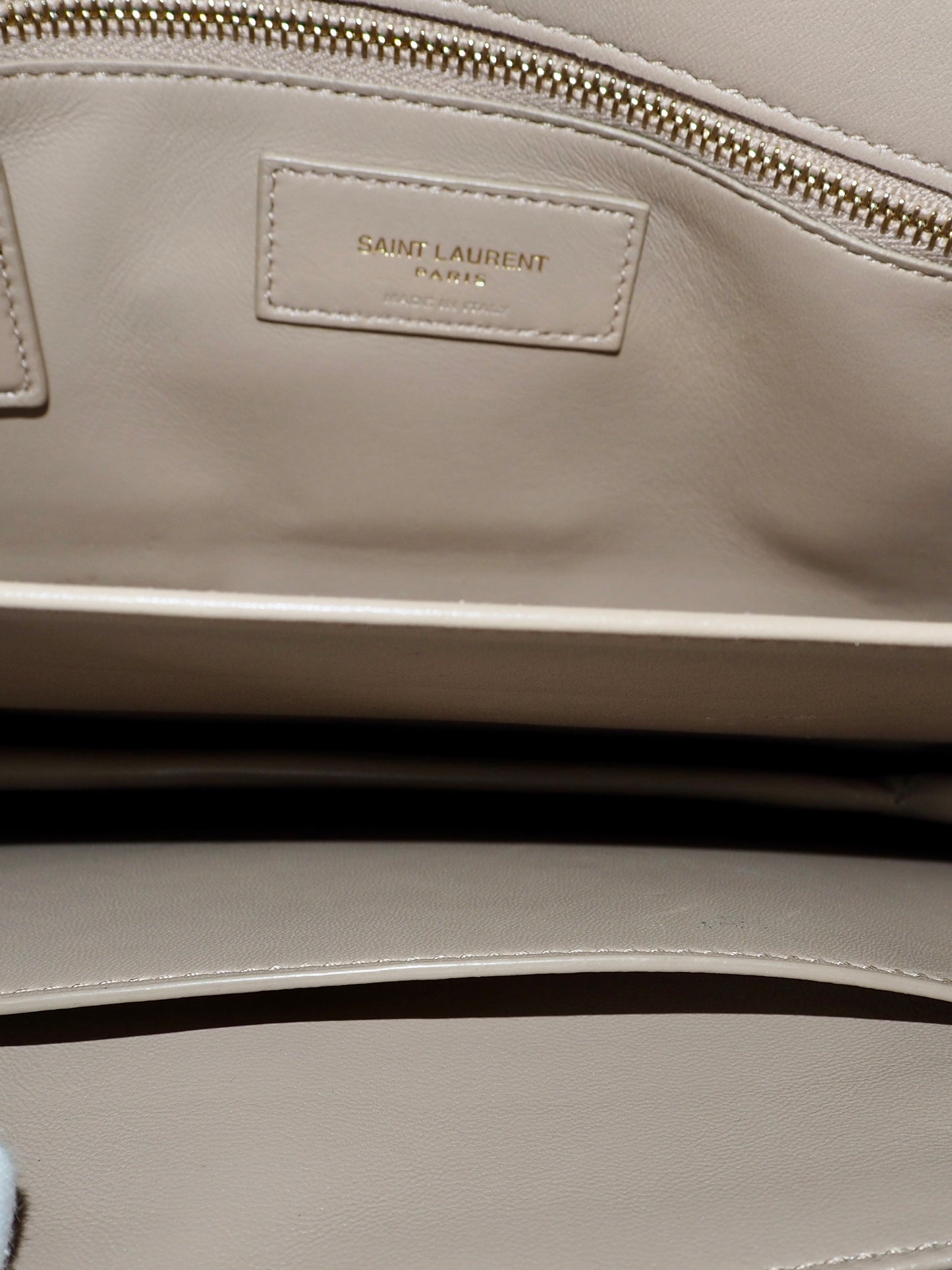 YVES SAINT LAURENT LE MAILLON SHOULDER BAG BEIGE