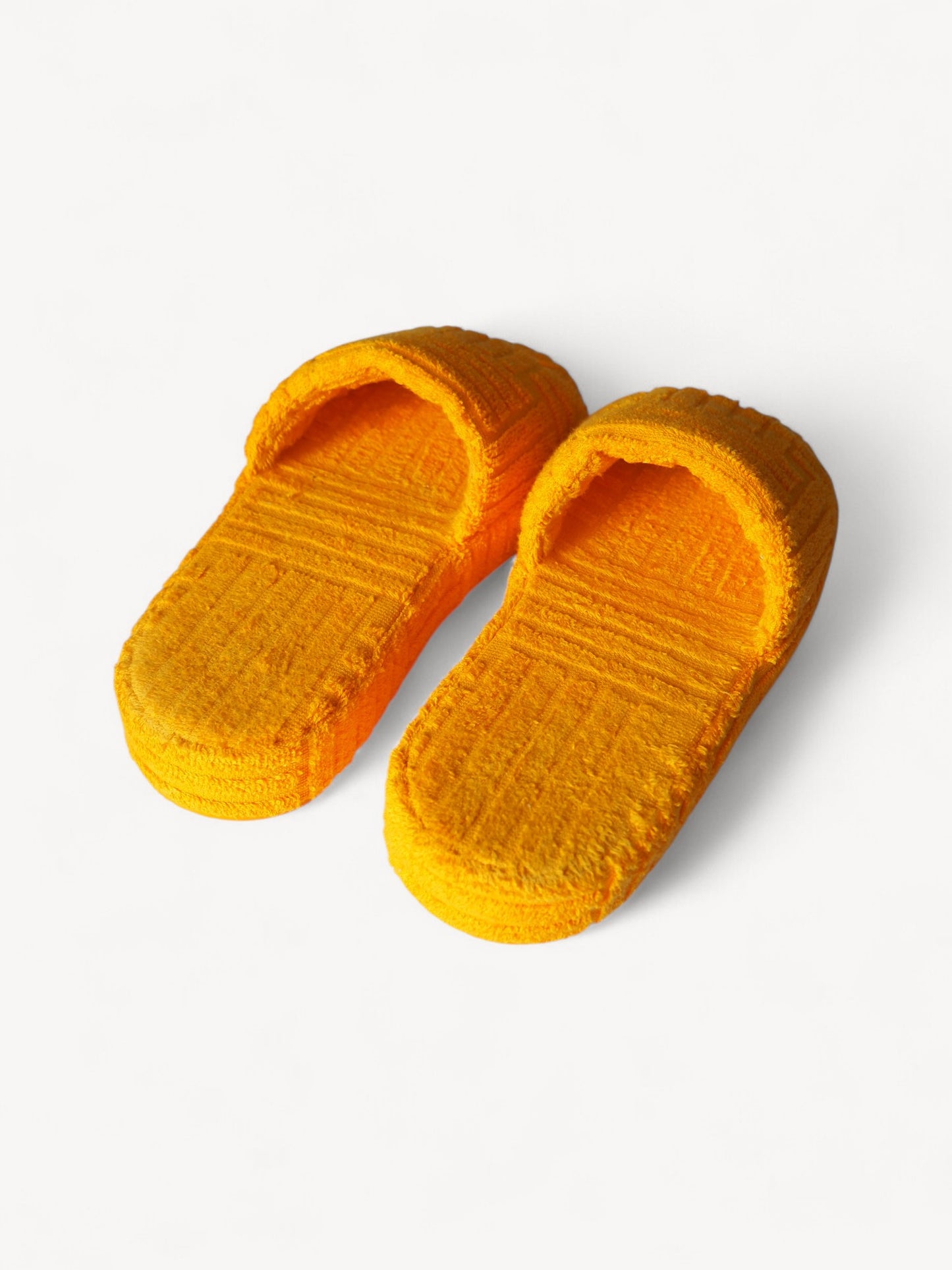 BOTTEGA VENETA RESORT SPONGE SLIDES TANGERINE