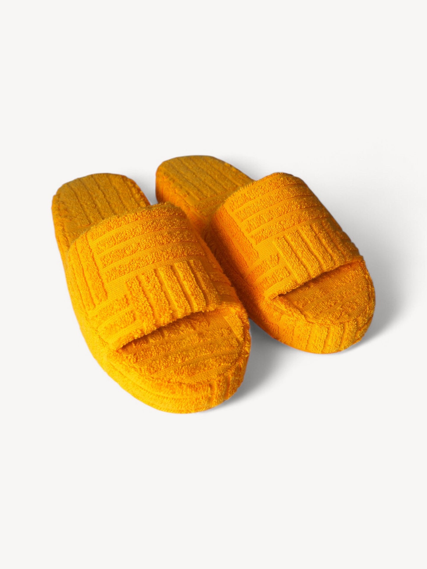 BOTTEGA VENETA RESORT SPONGE SLIDES TANGERINE