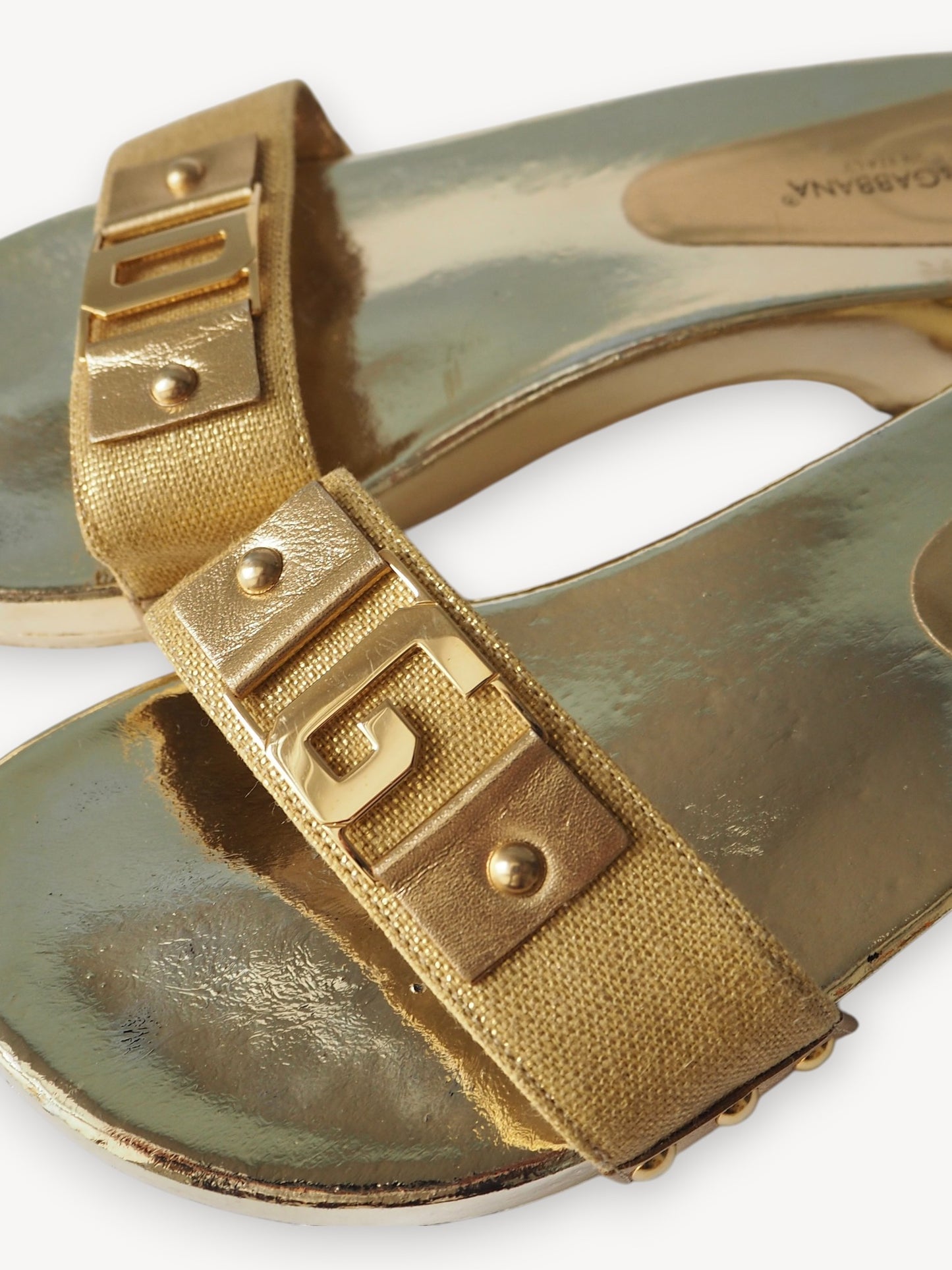 DOLCE & GABBANA GOLD MULES