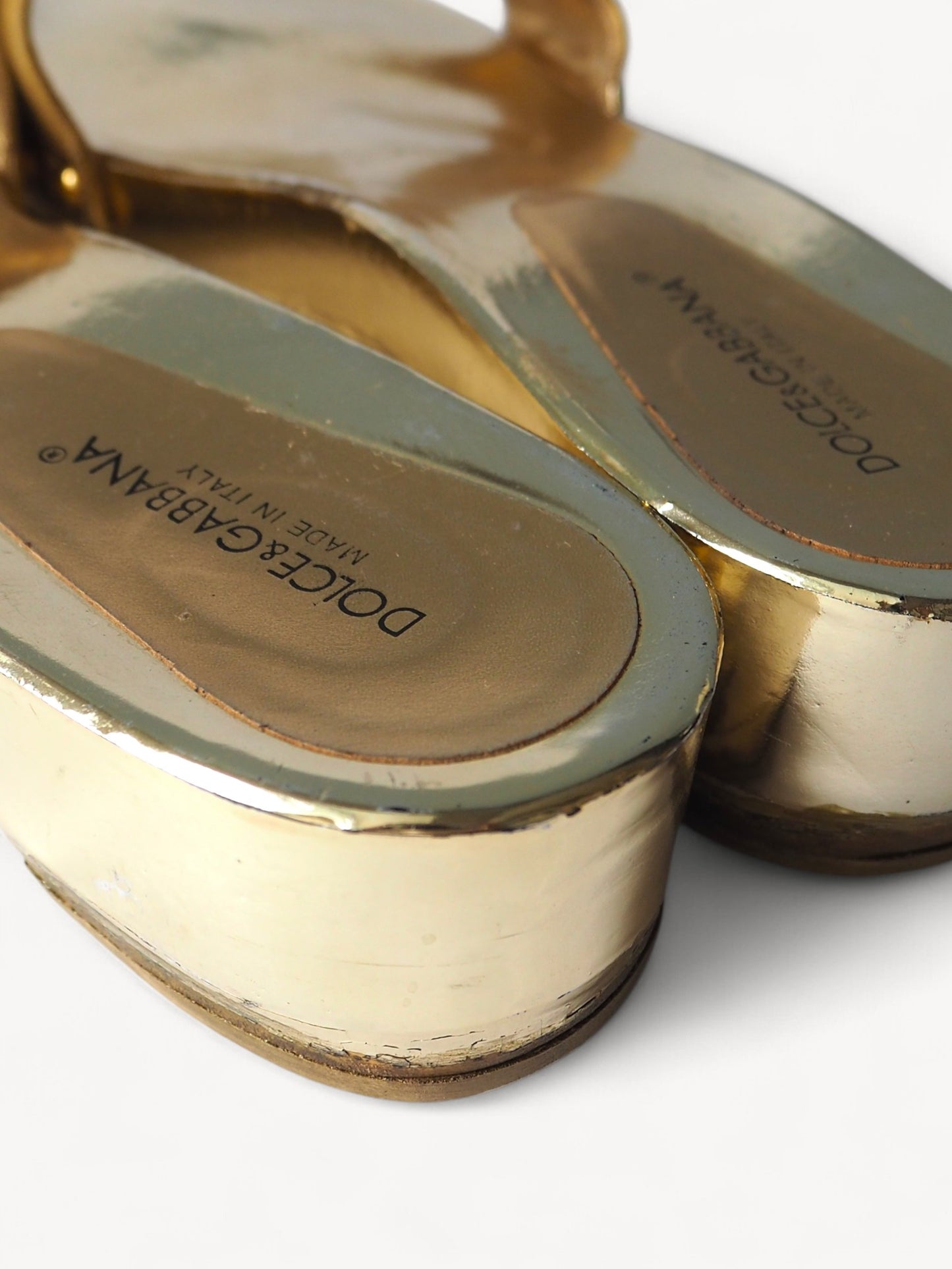 DOLCE & GABBANA GOLD MULES