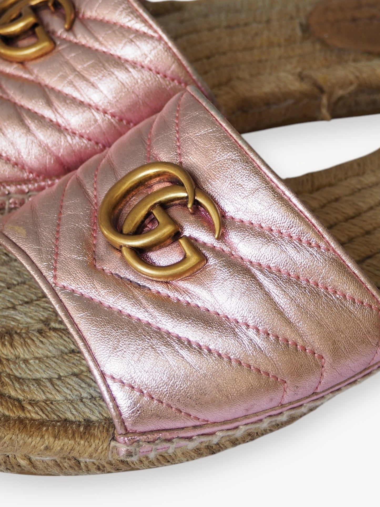 GUCCI MARMONT ESPADRILLE SLIDE SANDALS