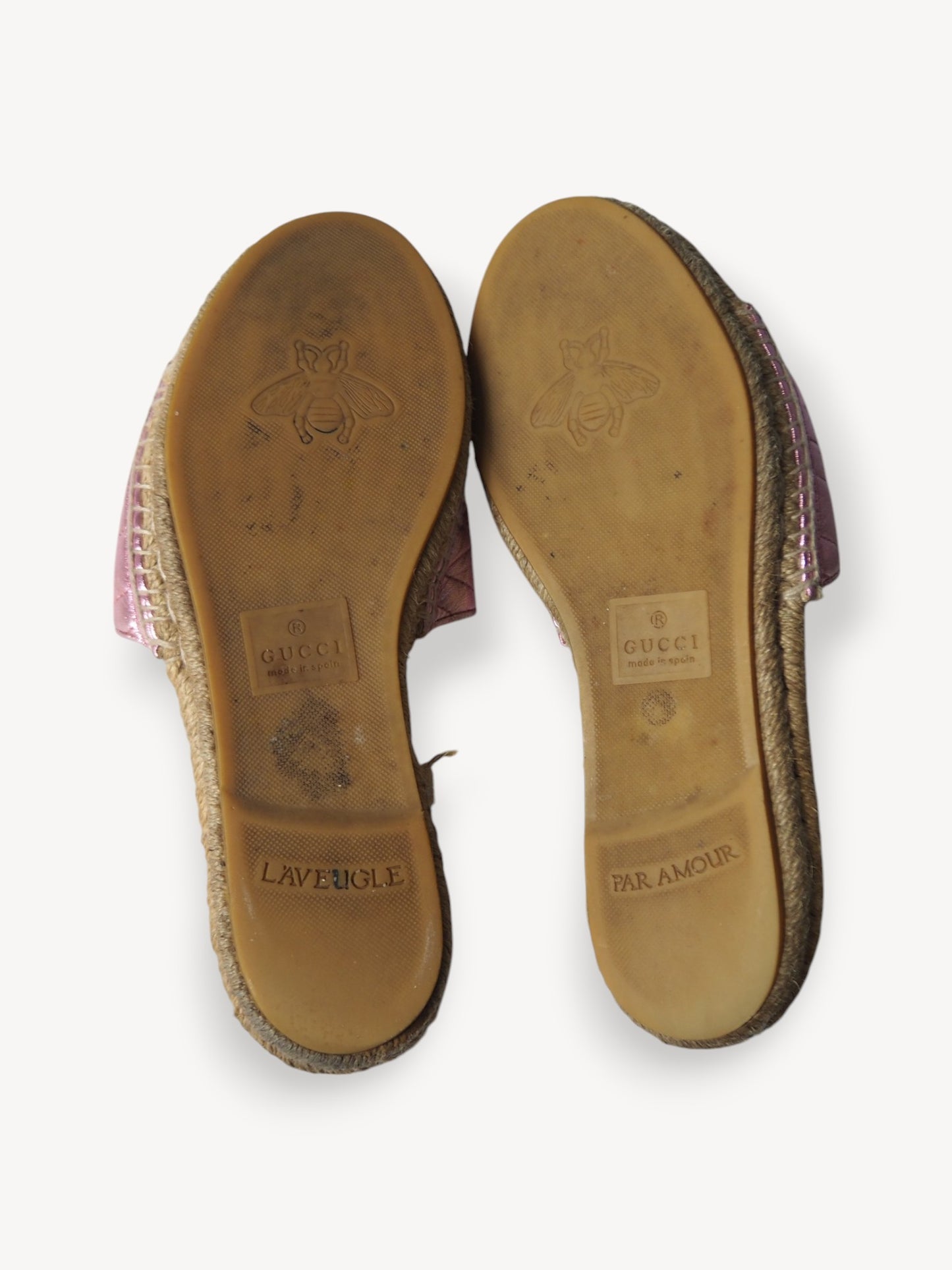 GUCCI MARMONT ESPADRILLE SLIDE SANDALS