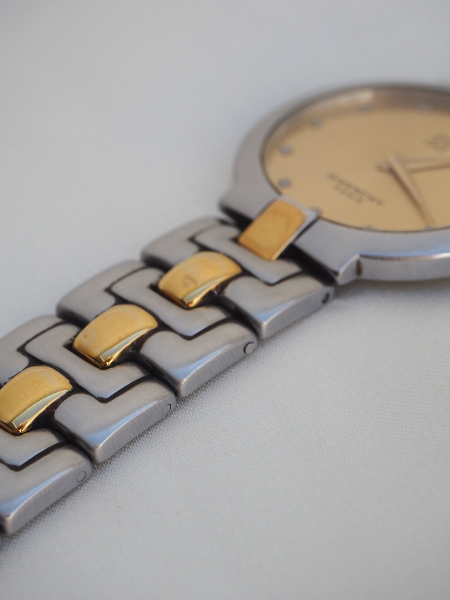GIVENCHY TWO-TONE WATCH WITH RHINESTONES