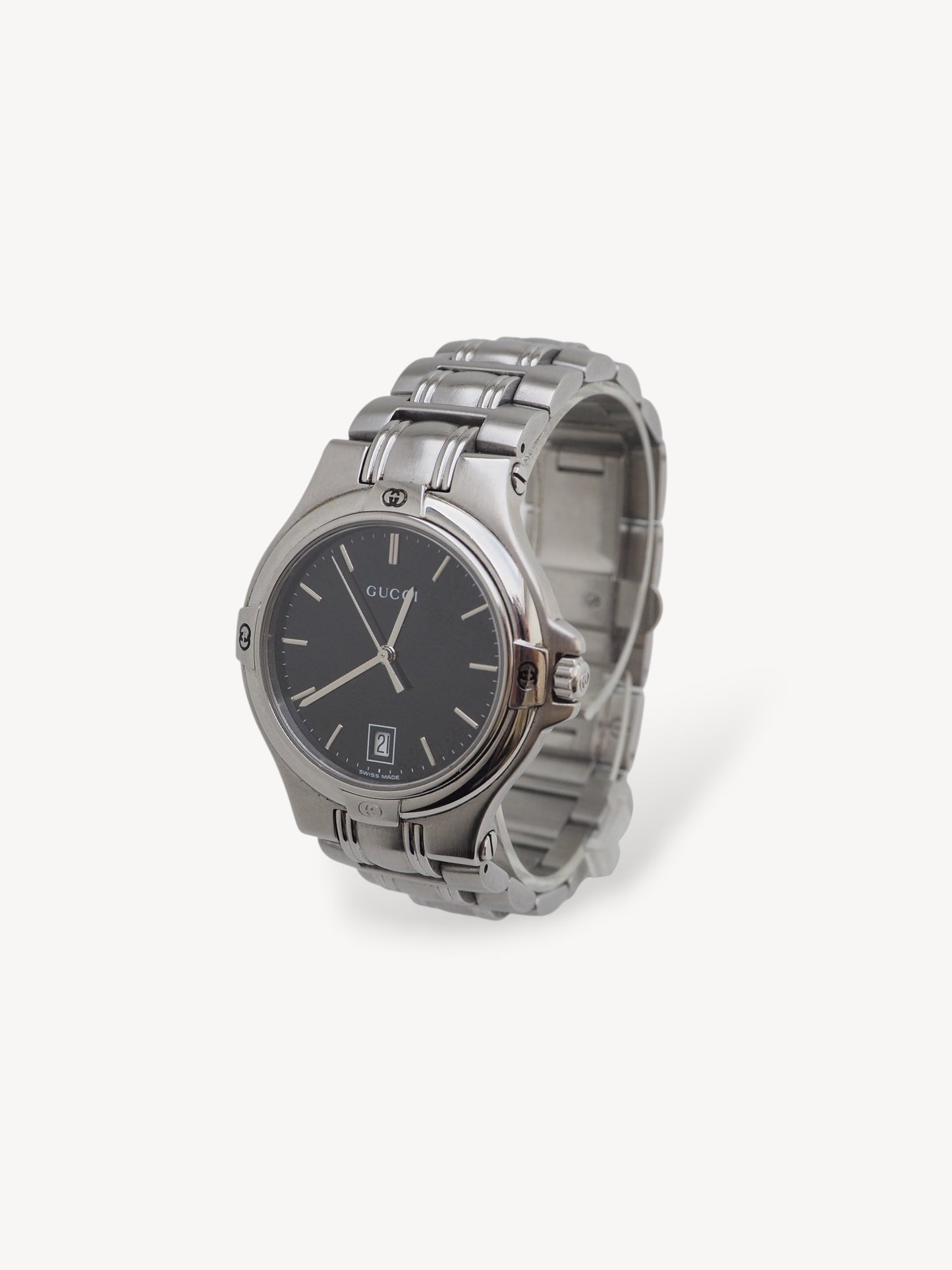 GUCCI 9040M WATCH SILVER/BLACK