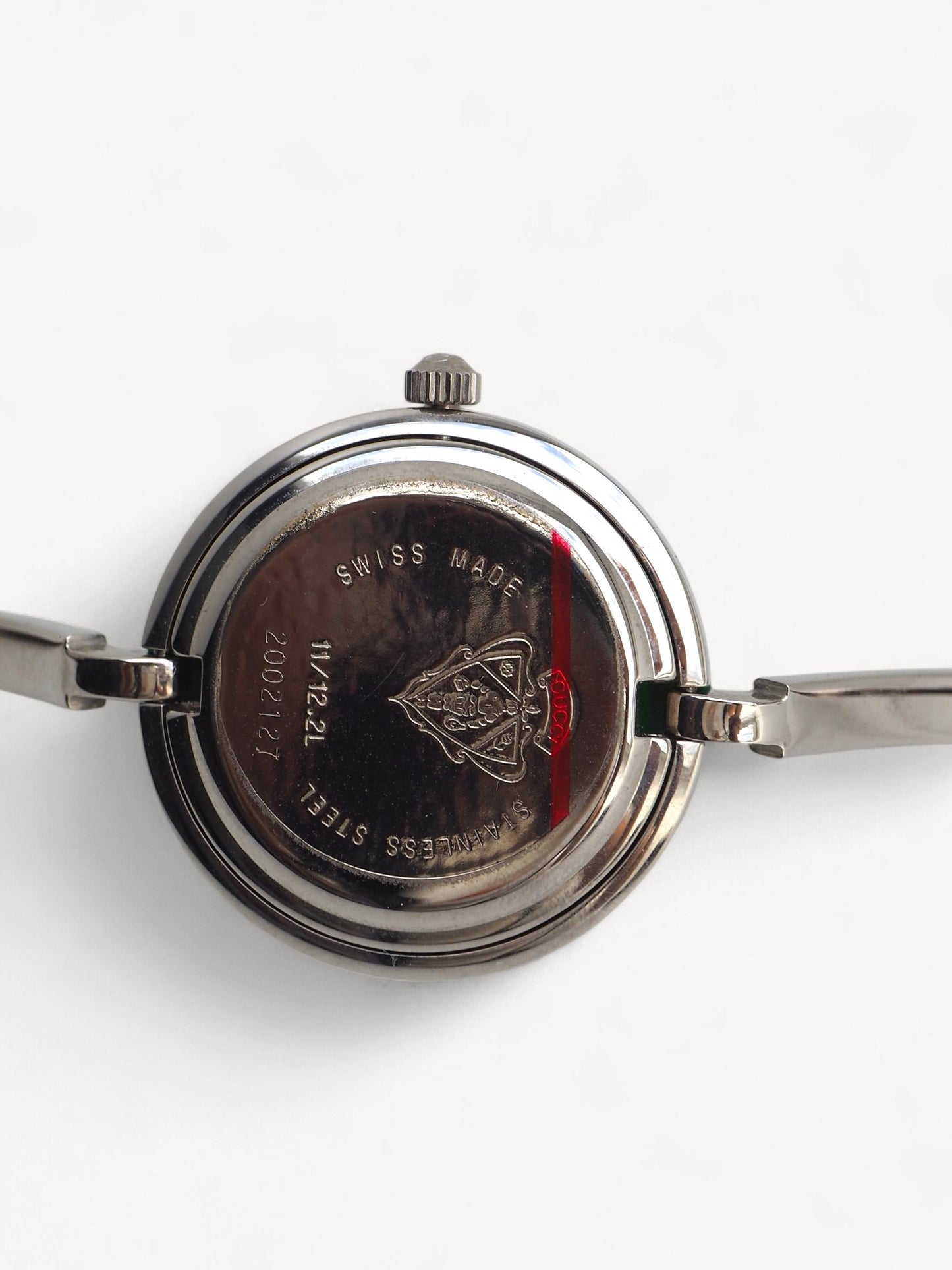 GUCCI INTERCHANGEABLE BEZEL WATCH SILVER