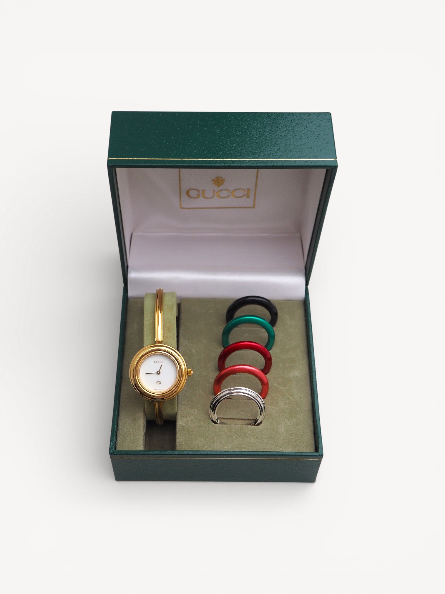 Pre-owned 1990s Gucci Gold-Plated Interchangeable Bezel Watch