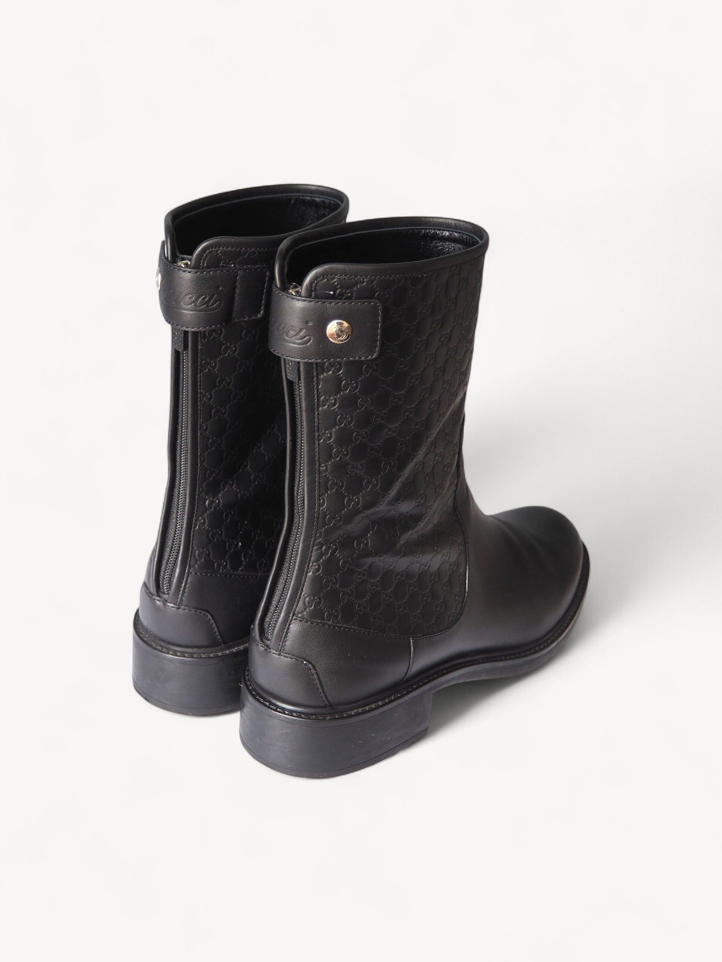 GUCCI MAUD GUCCISSIMA LEATHER ANKLE BOOTS 40