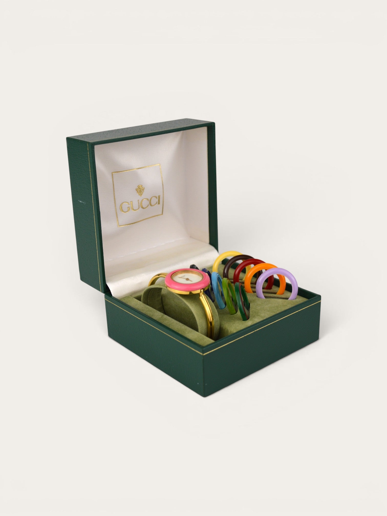 Pre-owned 1990s Gucci Gold-Plated Interchangeable Bezel Watch