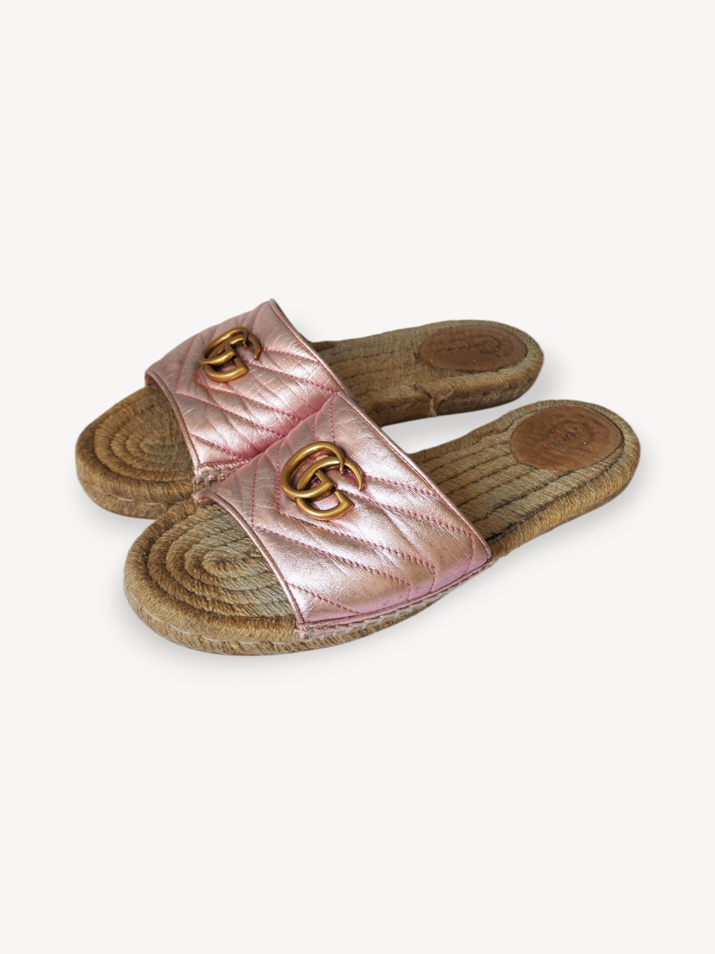 GUCCI MARMONT ESPADRILLE SLIDE SANDALS