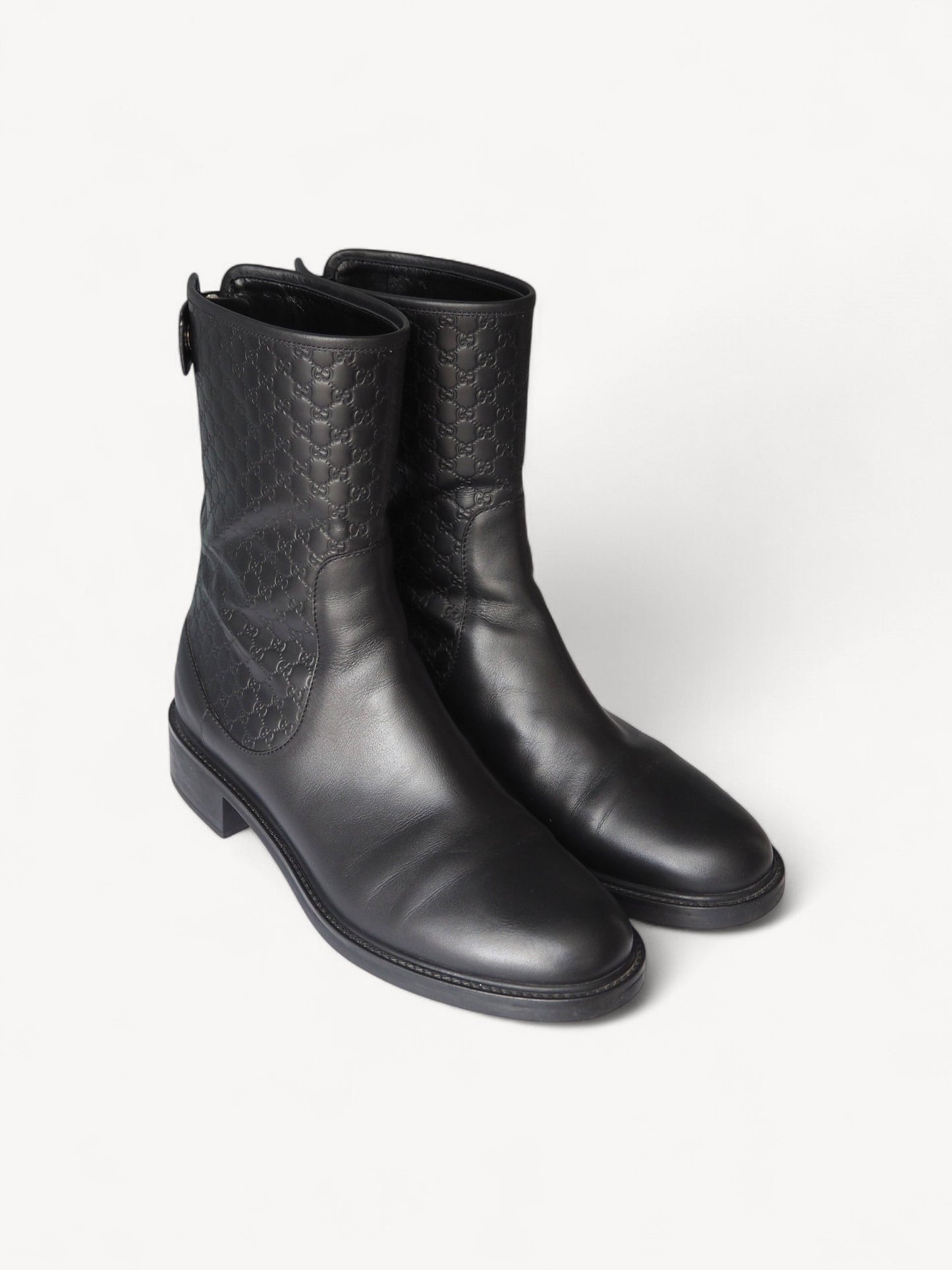 GUCCI MAUD GUCCISSIMA LEATHER ANKLE BOOTS 40