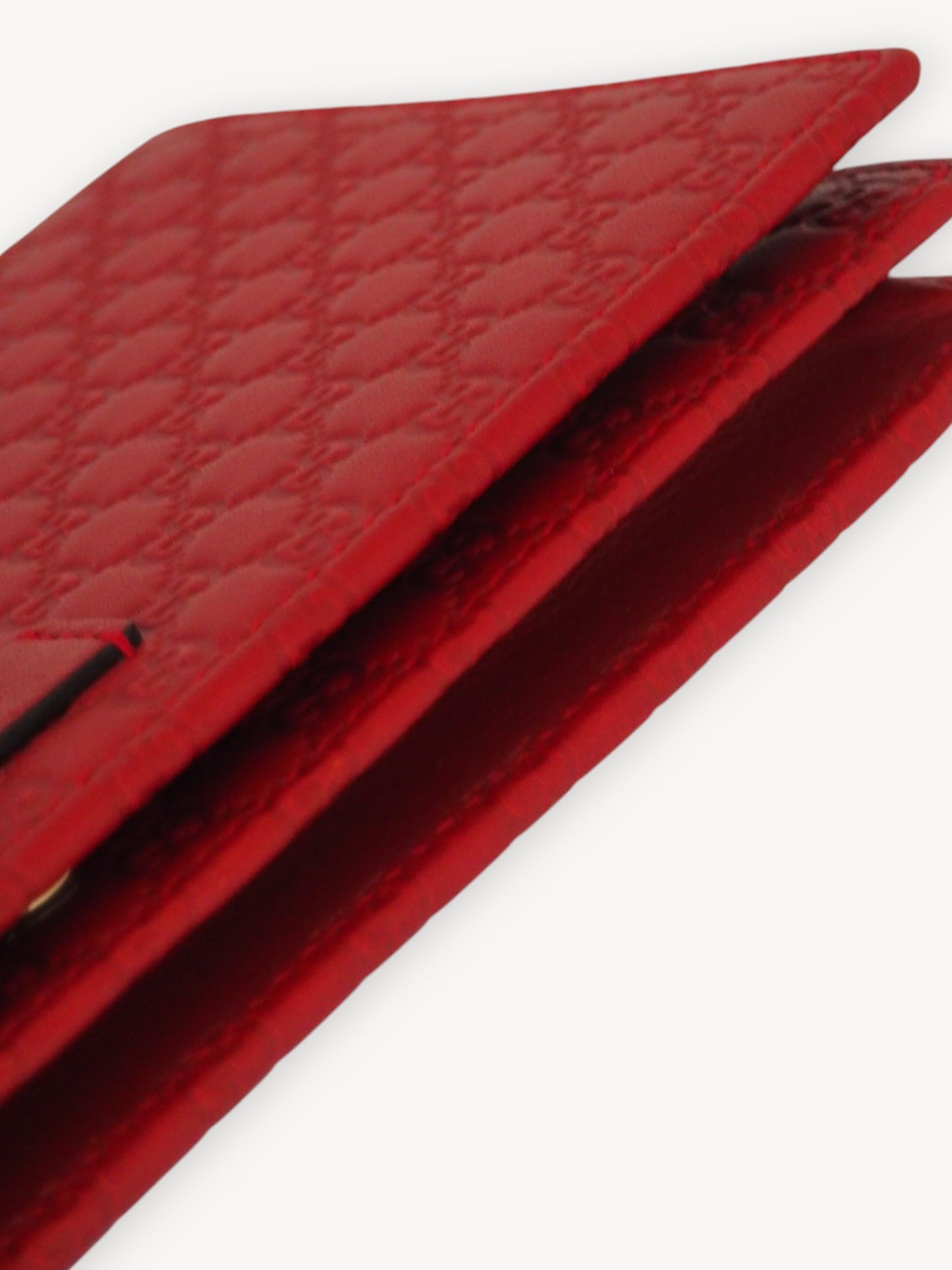 GUCCI MICROGUCCISSIMA WALLET ON STRAP RED
