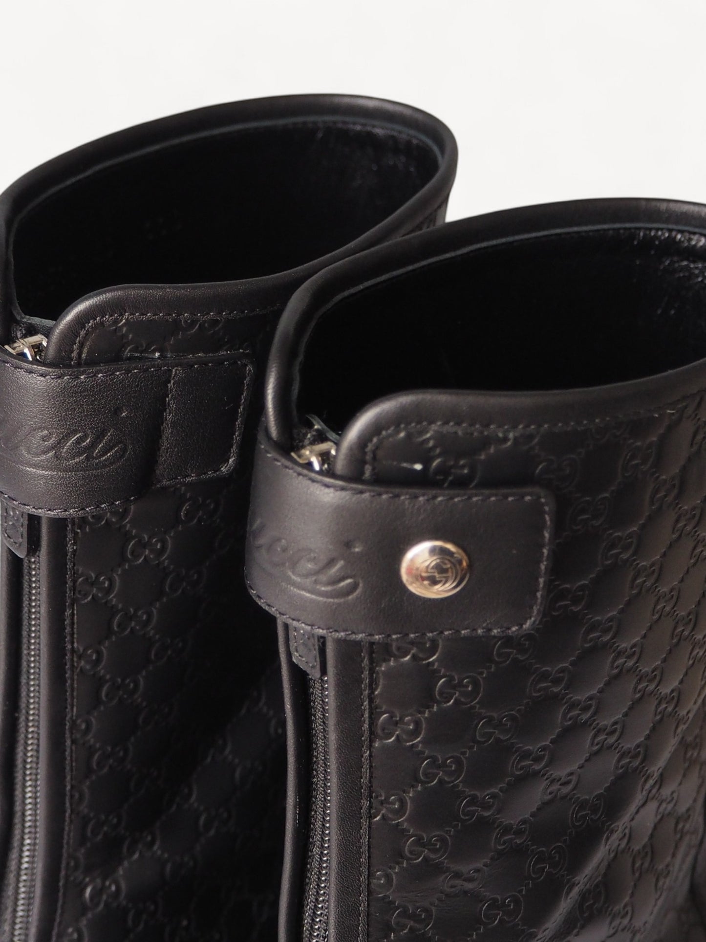 GUCCI MAUD GUCCISSIMA LEATHER ANKLE BOOTS 40