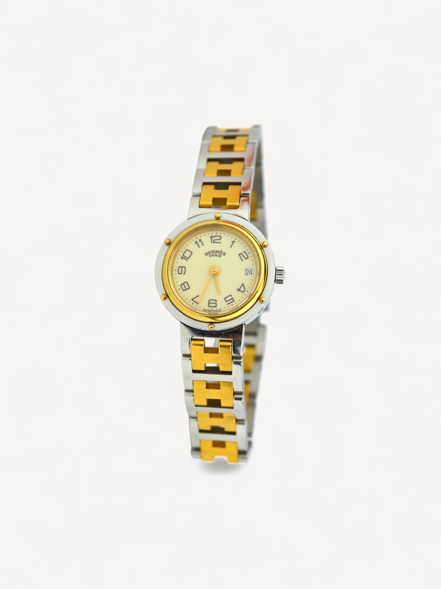 HERMÈS TWO-TONE CLIPPER WATCH