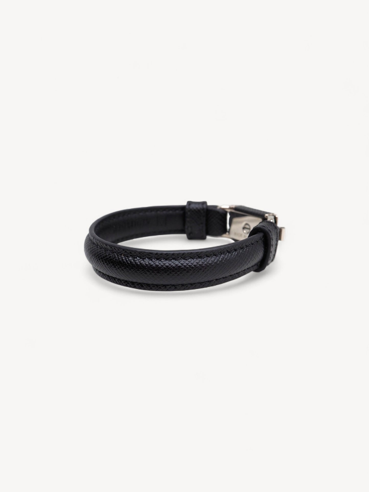 PRADA SAFFIANO LEATHER BRACELET BLACK