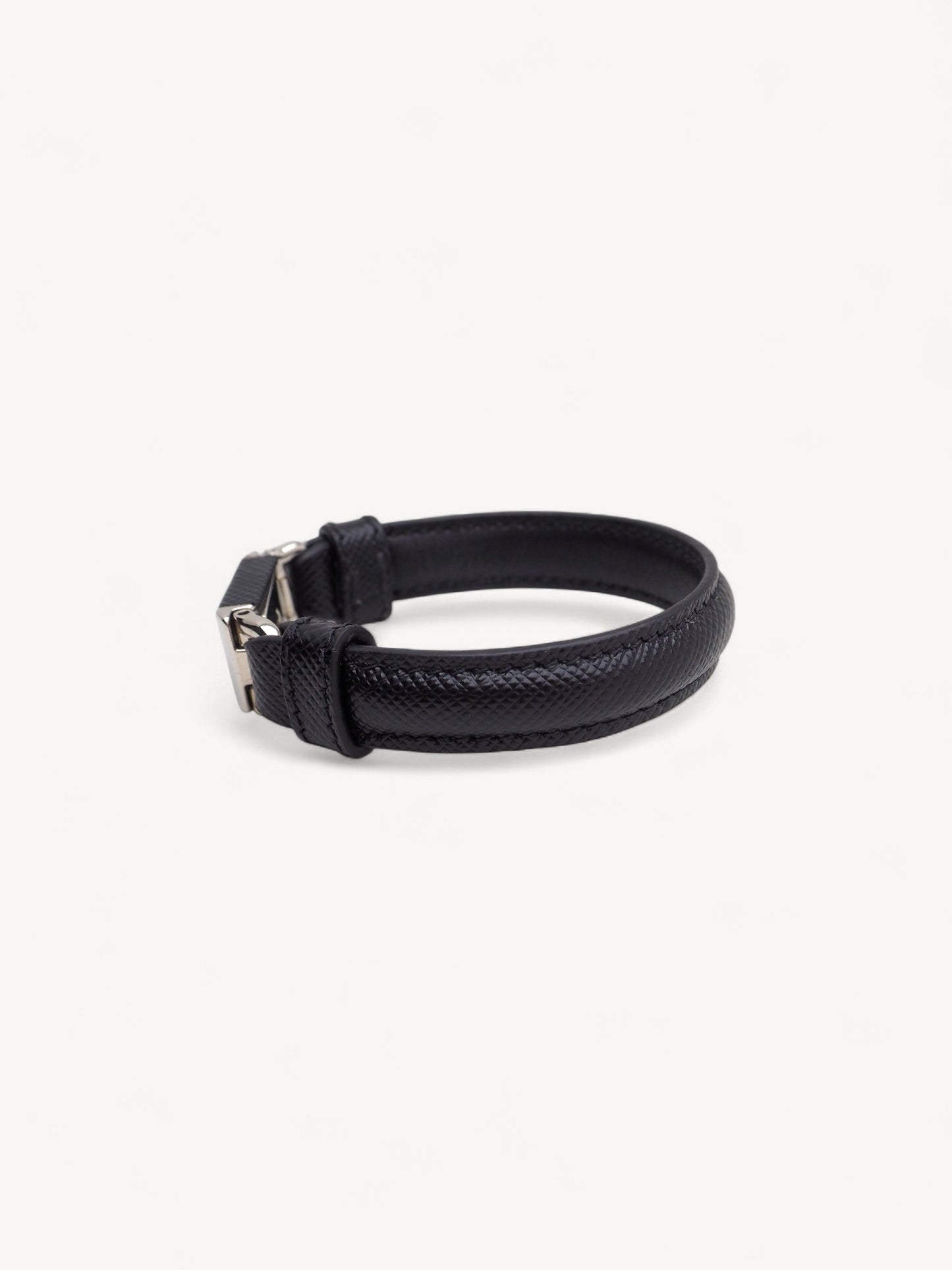 PRADA SAFFIANO LEATHER BRACELET BLACK