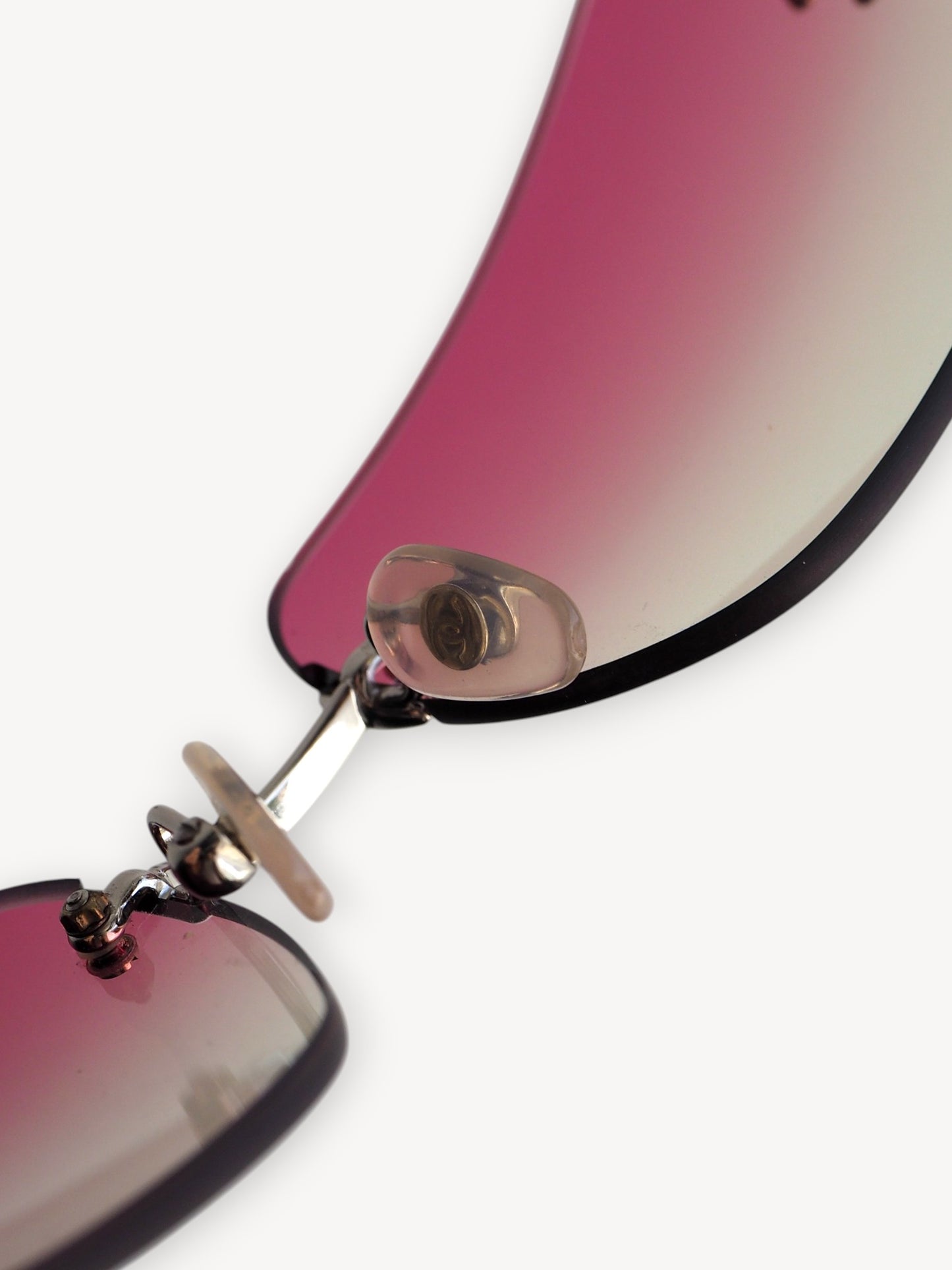 CHANEL 4017-D CRYSTAL CC LOGO RIMLESS SUNGLASSES PINK