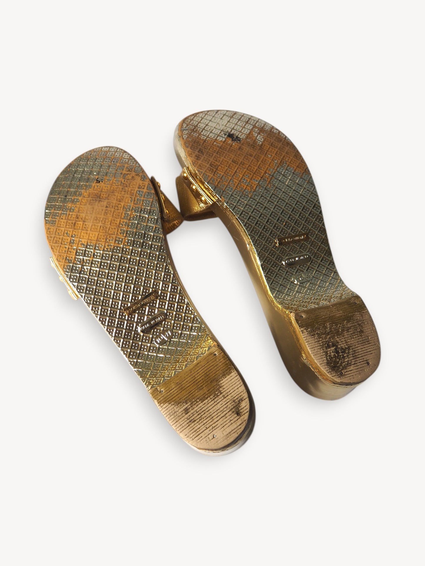 DOLCE & GABBANA GOLD MULES