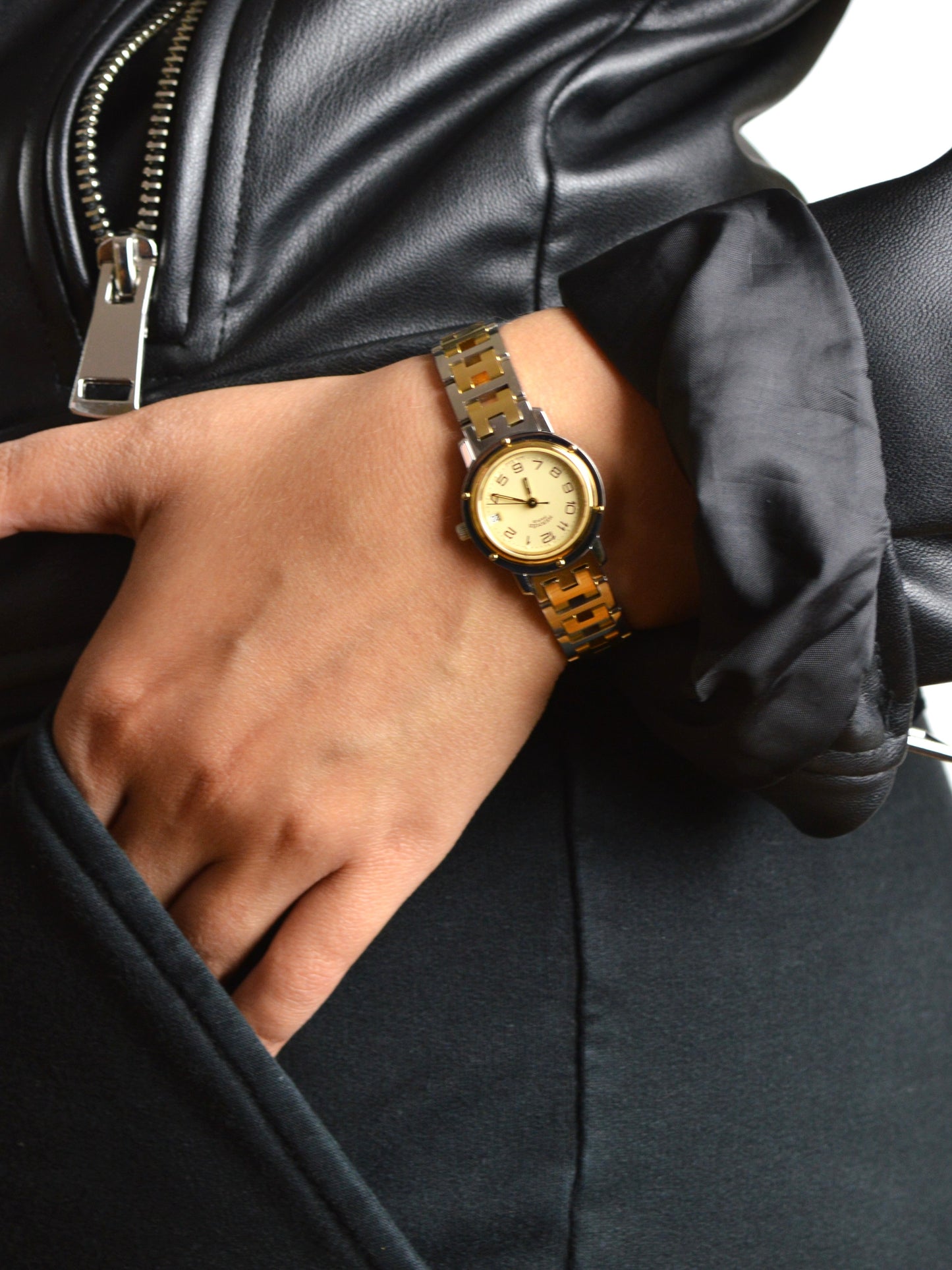 HERMÈS TWO-TONE CLIPPER WATCH