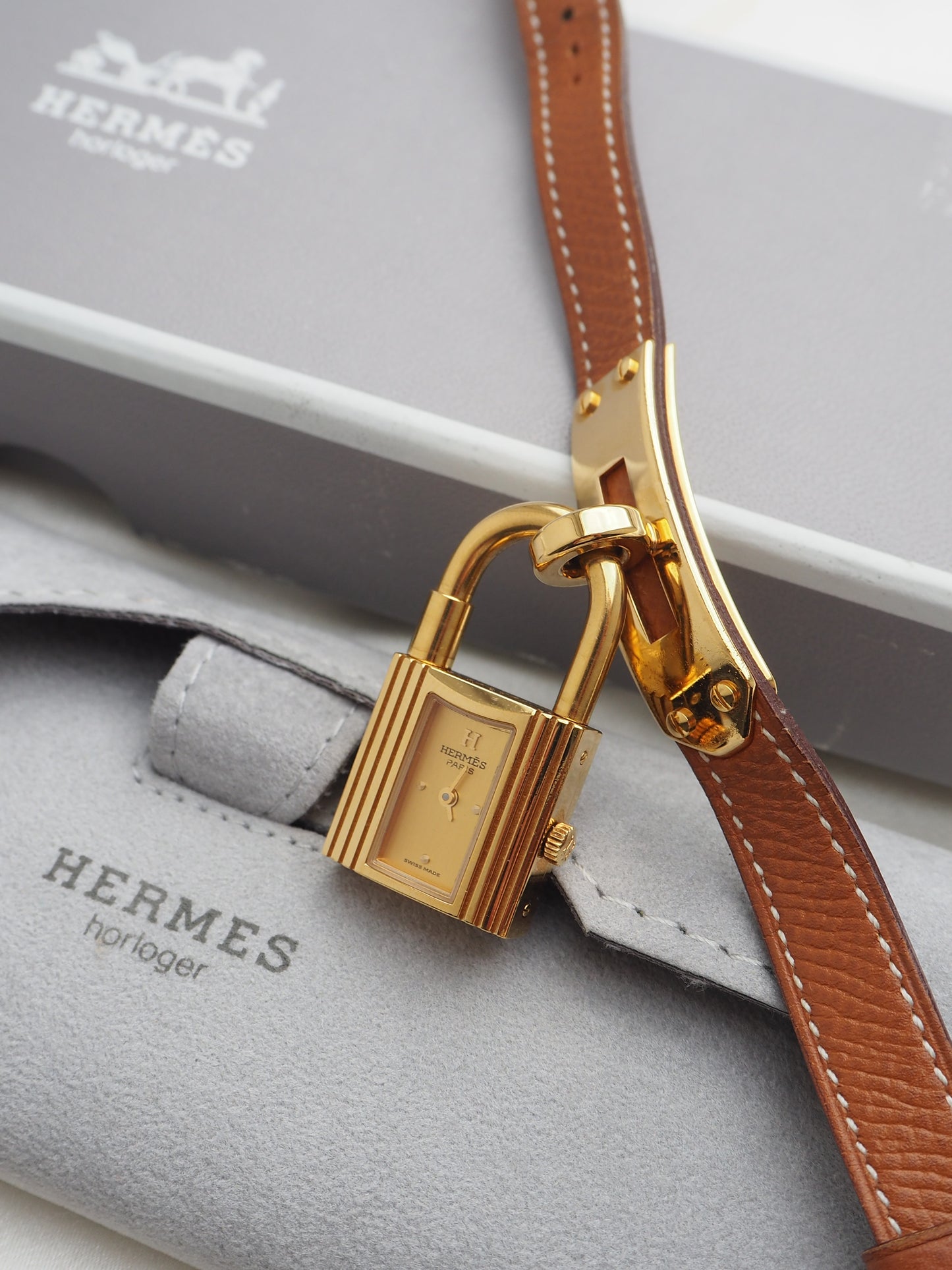 HERMÈS KELLY CADENA WATCH BROWN
