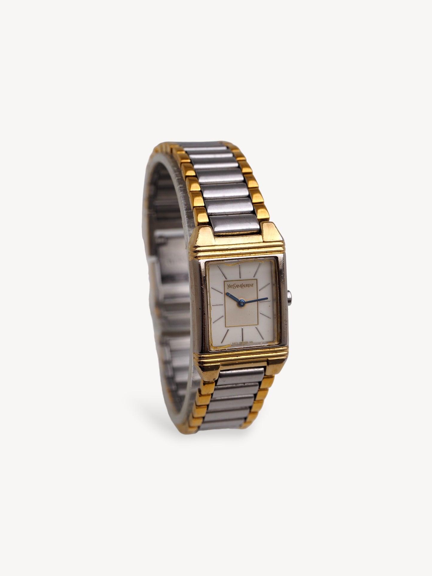 YVES SAINT LAURENT TWO-TONE SQUARE WATCH