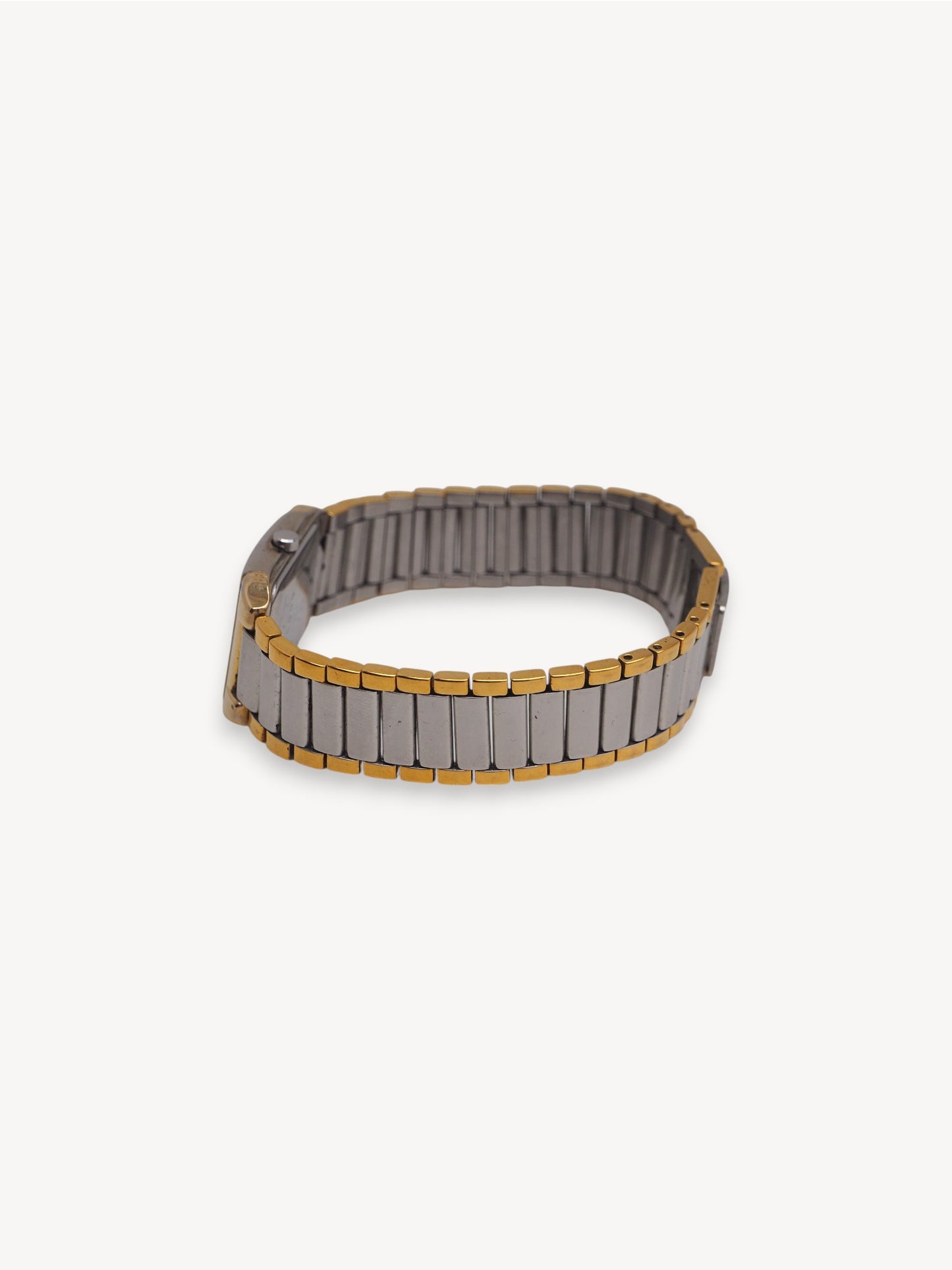 YVES SAINT LAURENT TWO-TONE SQUARE WATCH
