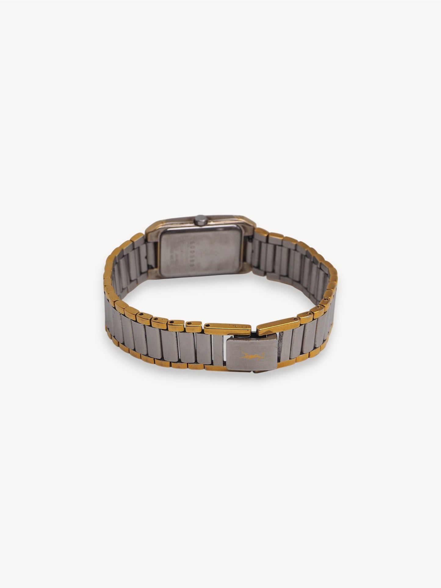 YVES SAINT LAURENT TWO-TONE SQUARE WATCH