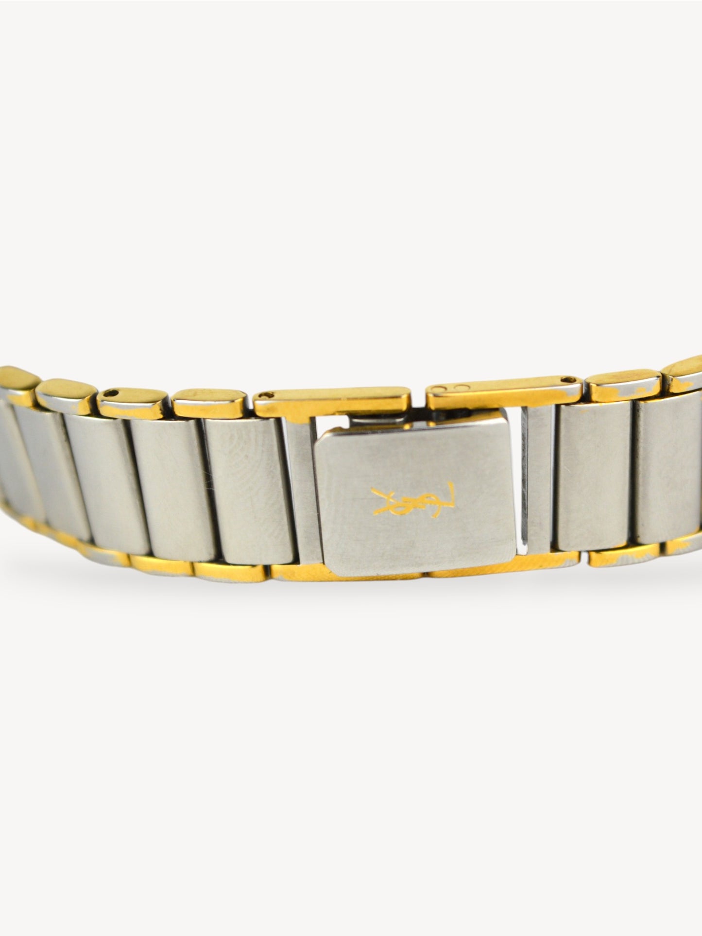 YVES SAINT LAURENT TWO-TONE OCTAGONAL WATCH