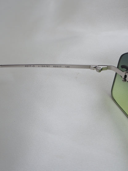 CHANEL 4017-D CRYSTAL CC LOGO RIMLESS SUNGLASSES GREEN