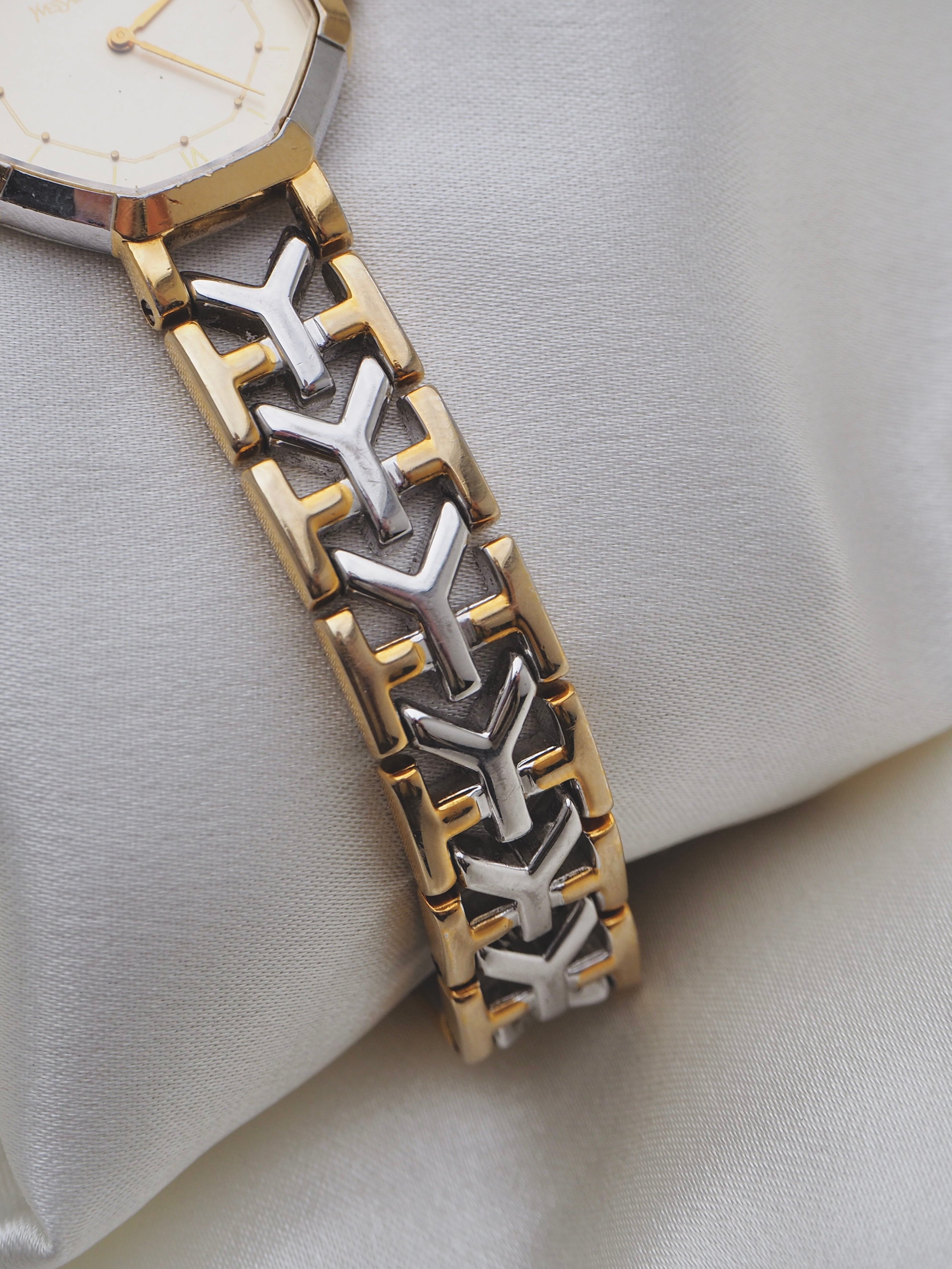 【良品/稼働】Yves Saint Laurent octagon オクタゴン Yves Saint Laurent Octagon Two-Tone Watch | Pre-Owned Luxury