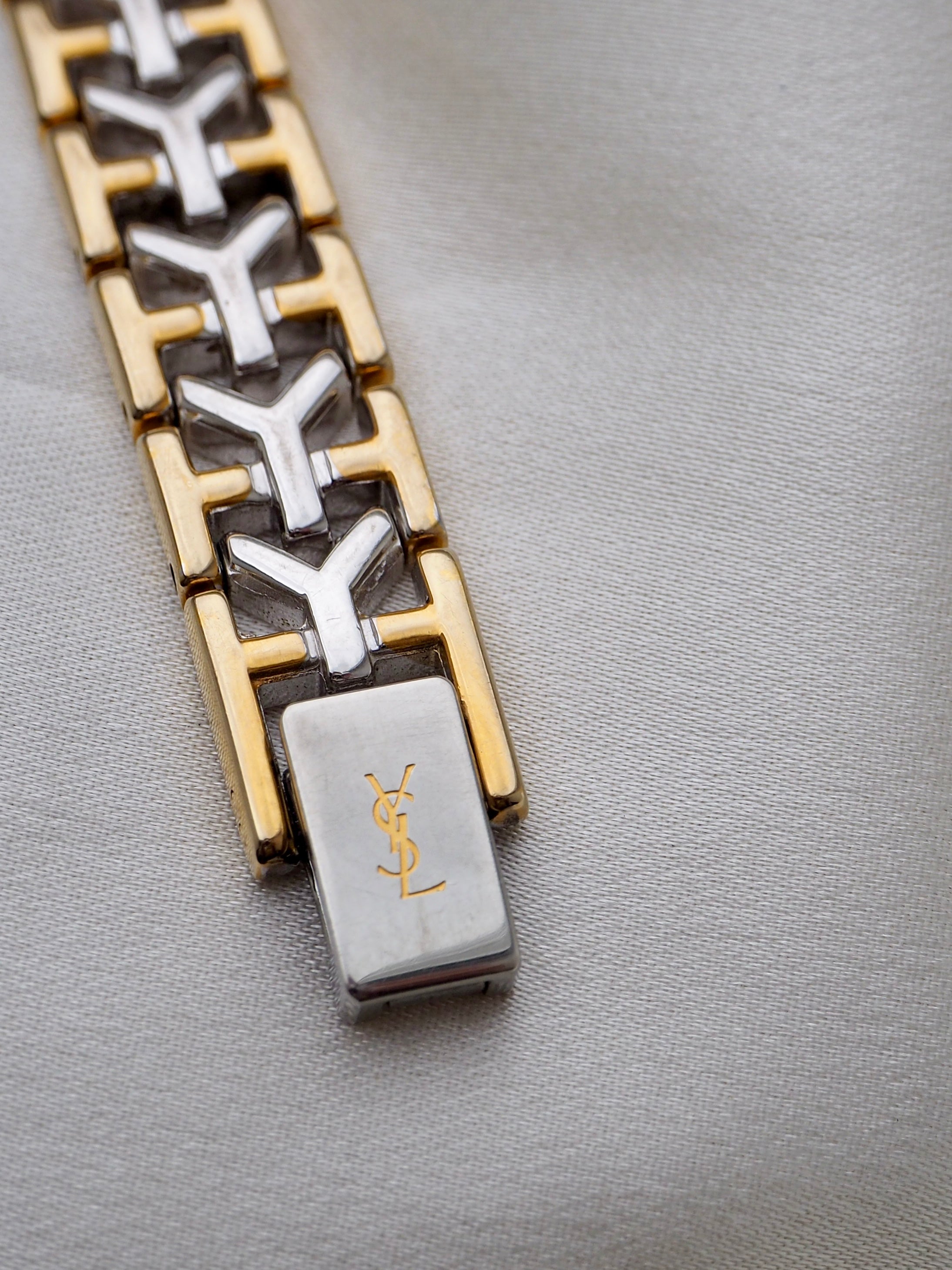 Yves Saint Laurent Octagon Two-Tone Watch | Pre-Owned Luxury