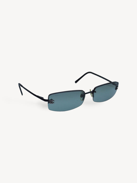 CHANEL 4093-B CRYSTAL CC LOGO RIMLESS SUNGLASSES GREY