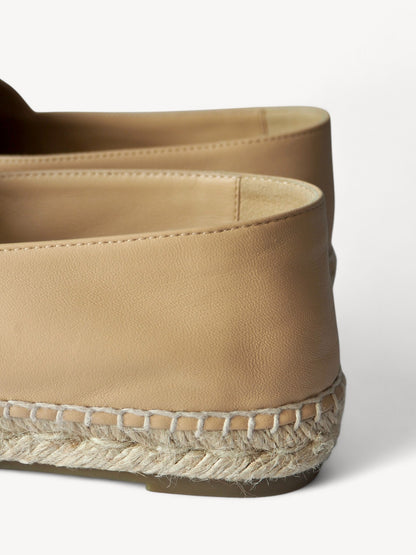 CHANEL BEIGE/BLACK LEATHER CC ESPADRILLES 40