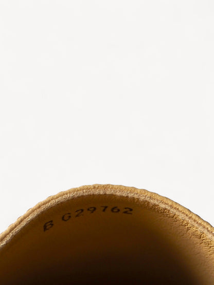 CHANEL BEIGE/BLACK LEATHER CC ESPADRILLES 40