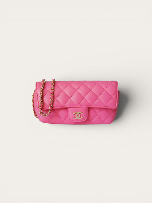 CHANEL GLASSES CASE WITH CHAIN