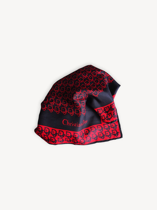 CHRISTIAN DIOR SILK LOGO SCARF