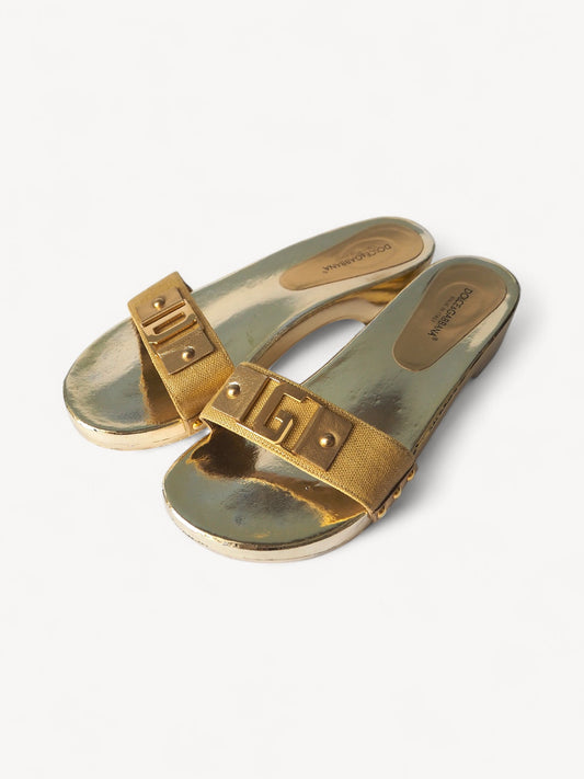 DOLCE & GABBANA GOLD MULES