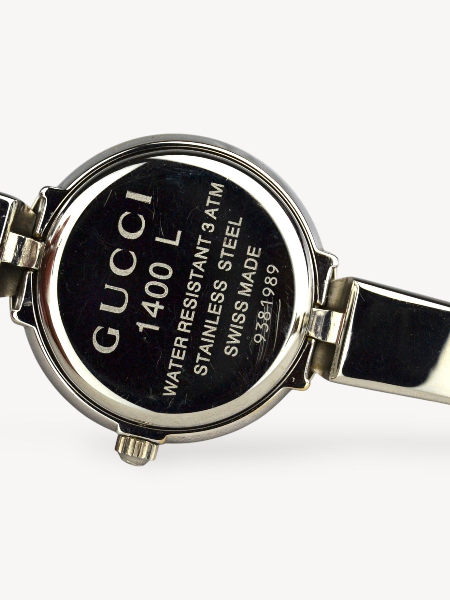 GUCCI　1400L GUCCI 1400L Watch Silver White Shell Dial QZ Women's Bangle