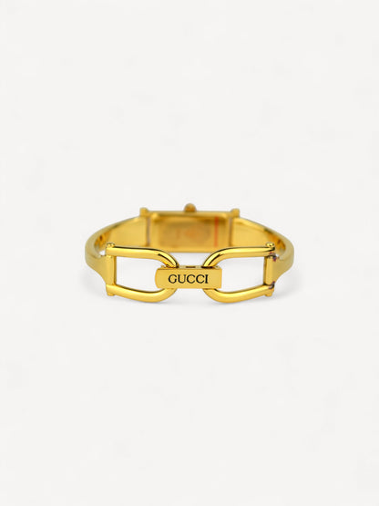 GUCCI 1500L HORSEBIT WATCH GOLD/BLACK