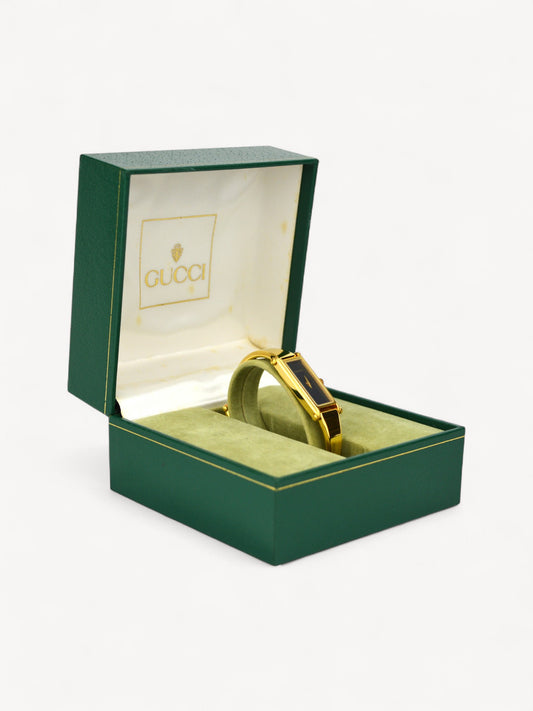 GUCCI 1500L HORSEBIT WATCH GOLD/BLACK