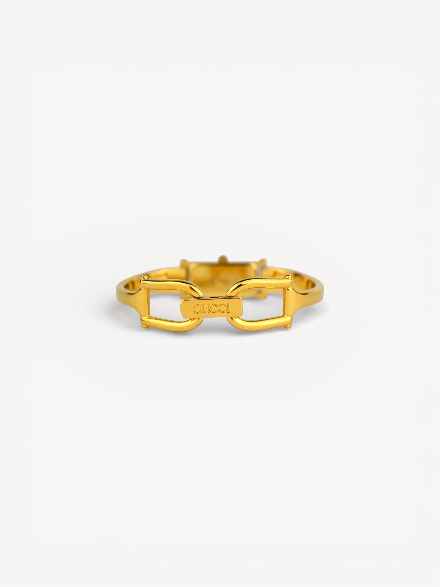 1990s Gucci 1500L Gold-Plated Horsebit Watch with Mother of Pearl
