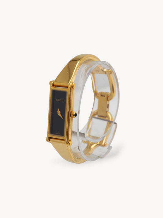 GUCCI 1500L HORSEBIT WATCH GOLD/BLACK