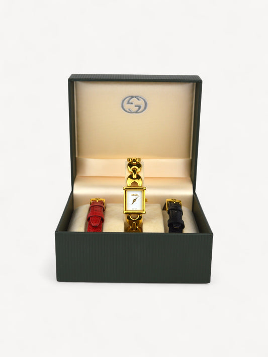 GUCCI 1800L INTERCHANGEABLE STRAP WATCH