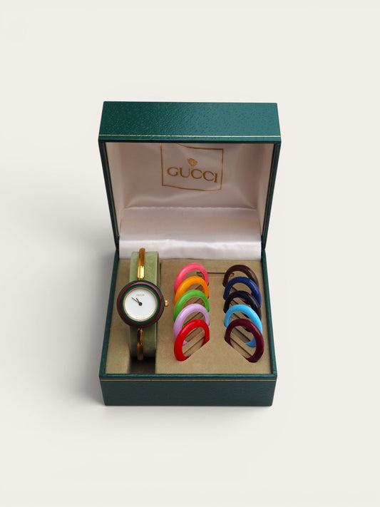 GUCCI INTERCHANGEABLE BEZEL WATCH