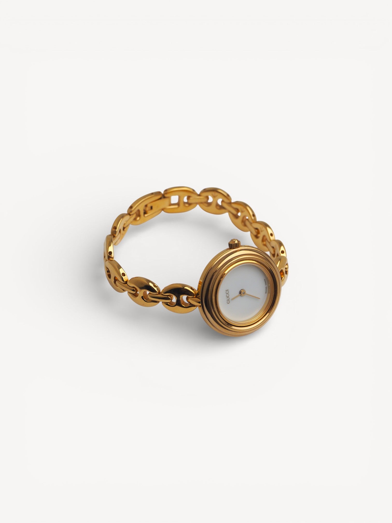 Vintage Gucci Interchangeable Bezel Watch with Puffed Mariner