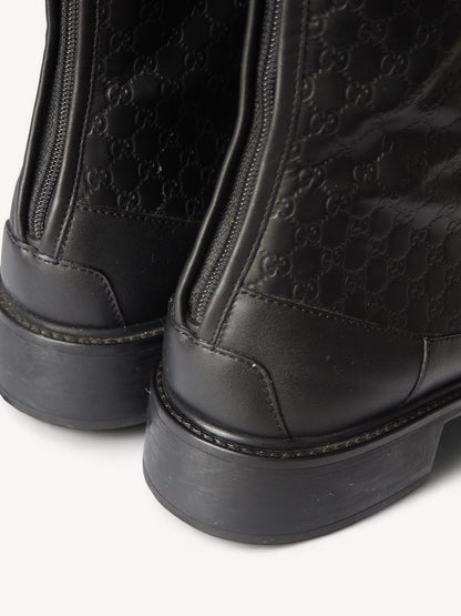 GUCCI MAUD GUCCISSIMA LEATHER ANKLE BOOTS 40