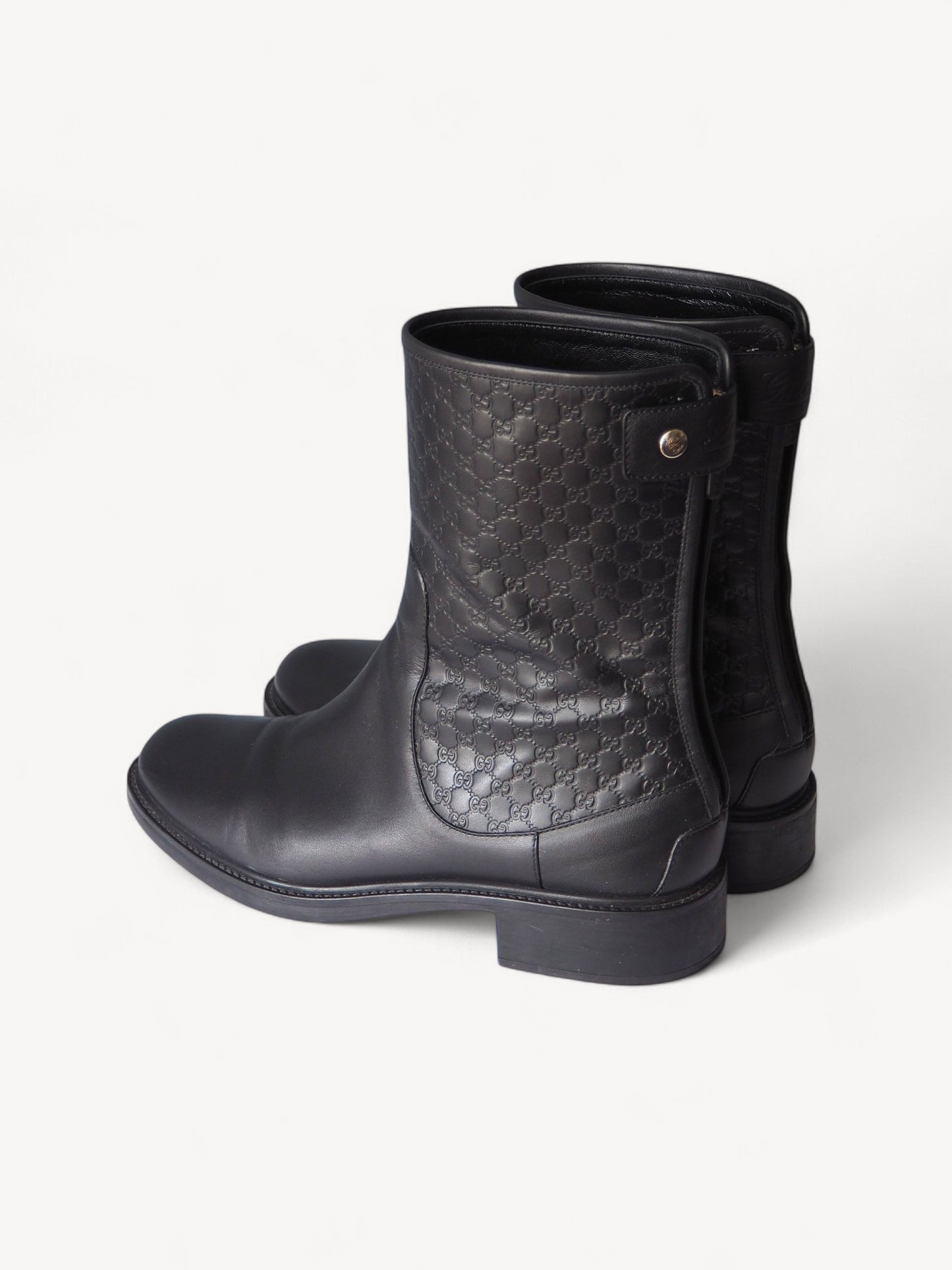 GUCCI MAUD GUCCISSIMA LEATHER ANKLE BOOTS 40
