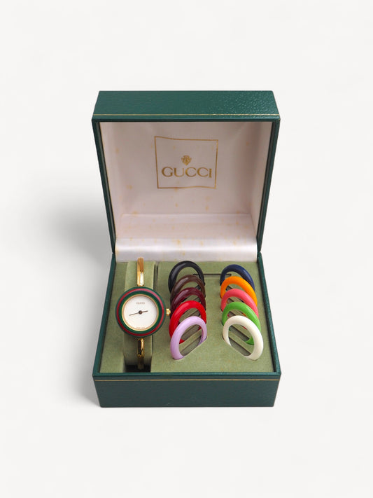 GUCCI INTERCHANGEABLE BEZEL WATCH